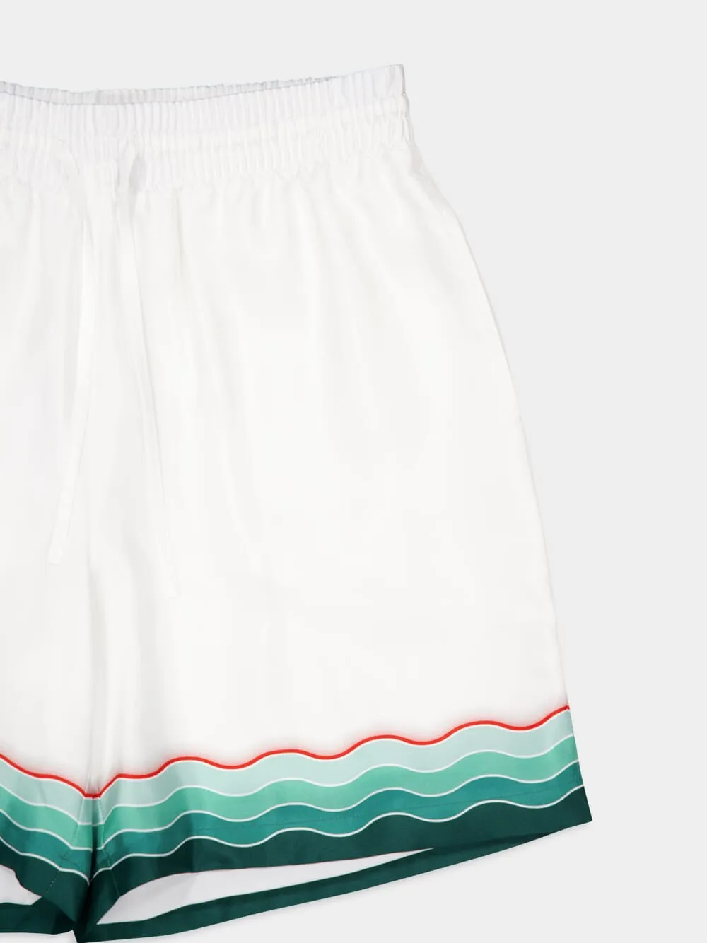 White Montagne Ondulée Silk Shorts sold by Fashion Clinic product image thumbnail 5