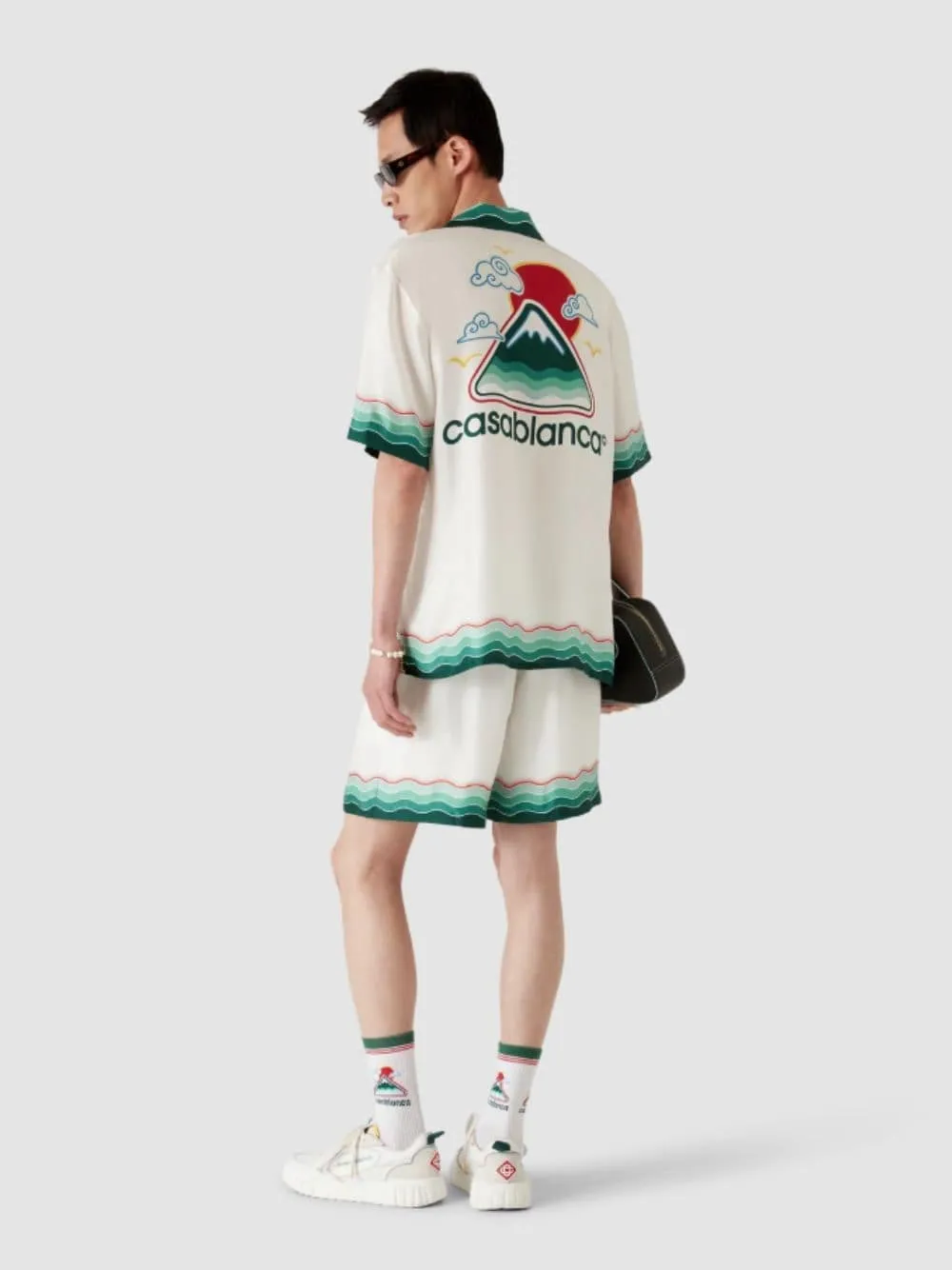 White Montagne Ondulée Silk Shorts sold by Fashion Clinic product image thumbnail 3