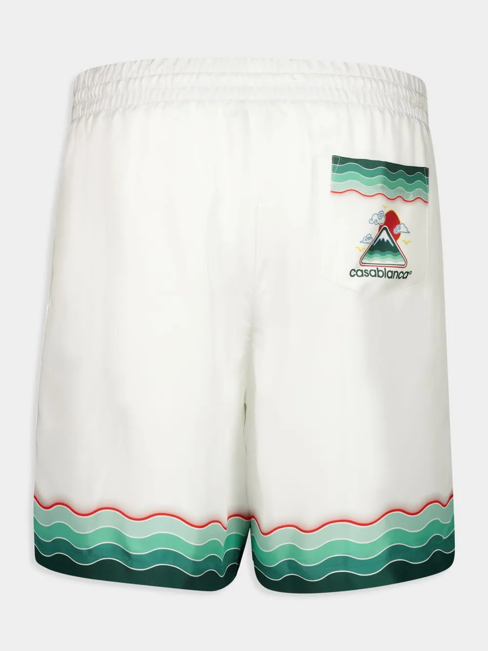 White Montagne Ondulée Silk Shorts sold by Fashion Clinic product image thumbnail 4