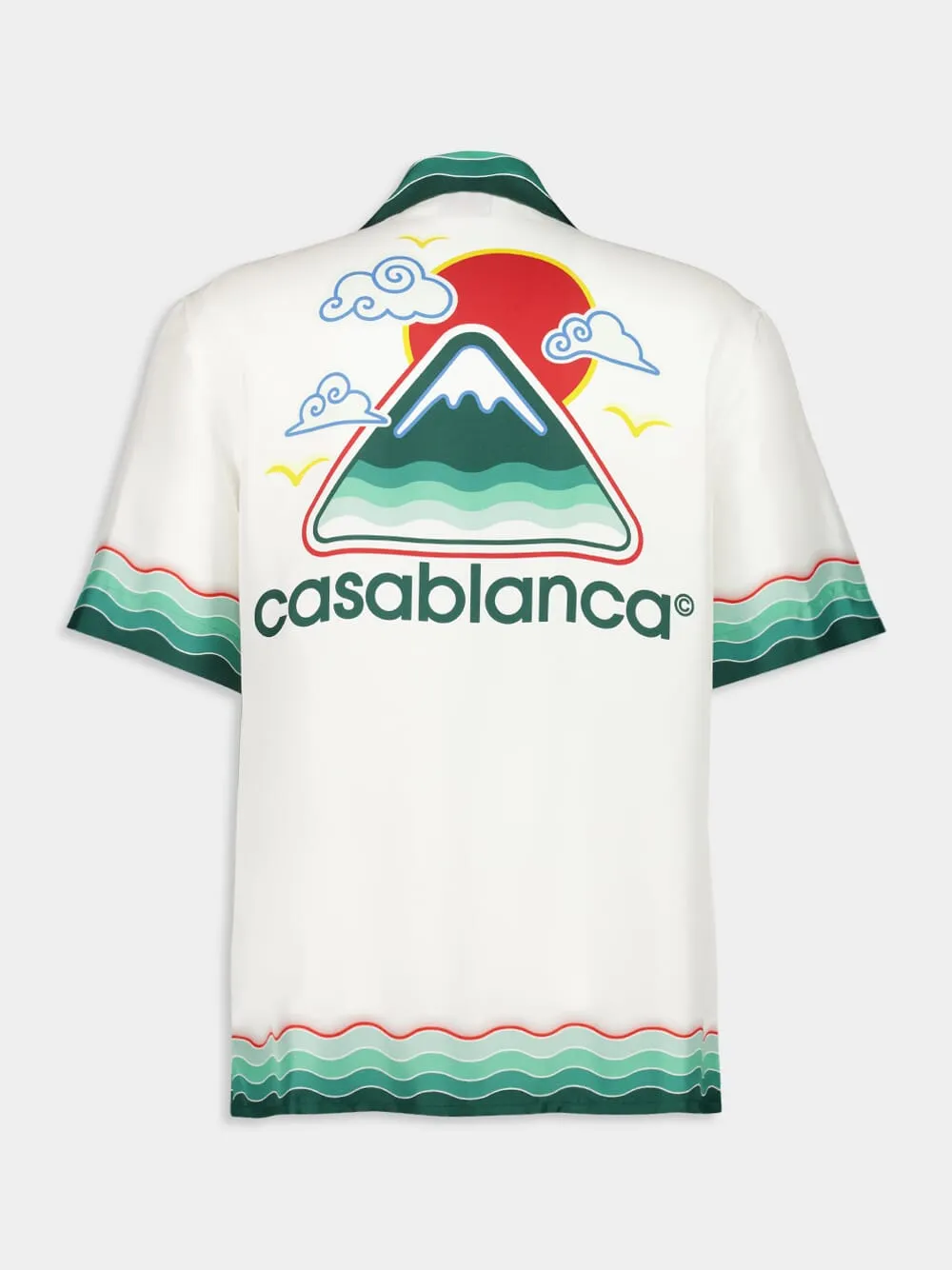 White Montagne Ondulée Short Sleeve Silk Shirt sold by Fashion Clinic product image thumbnail 2