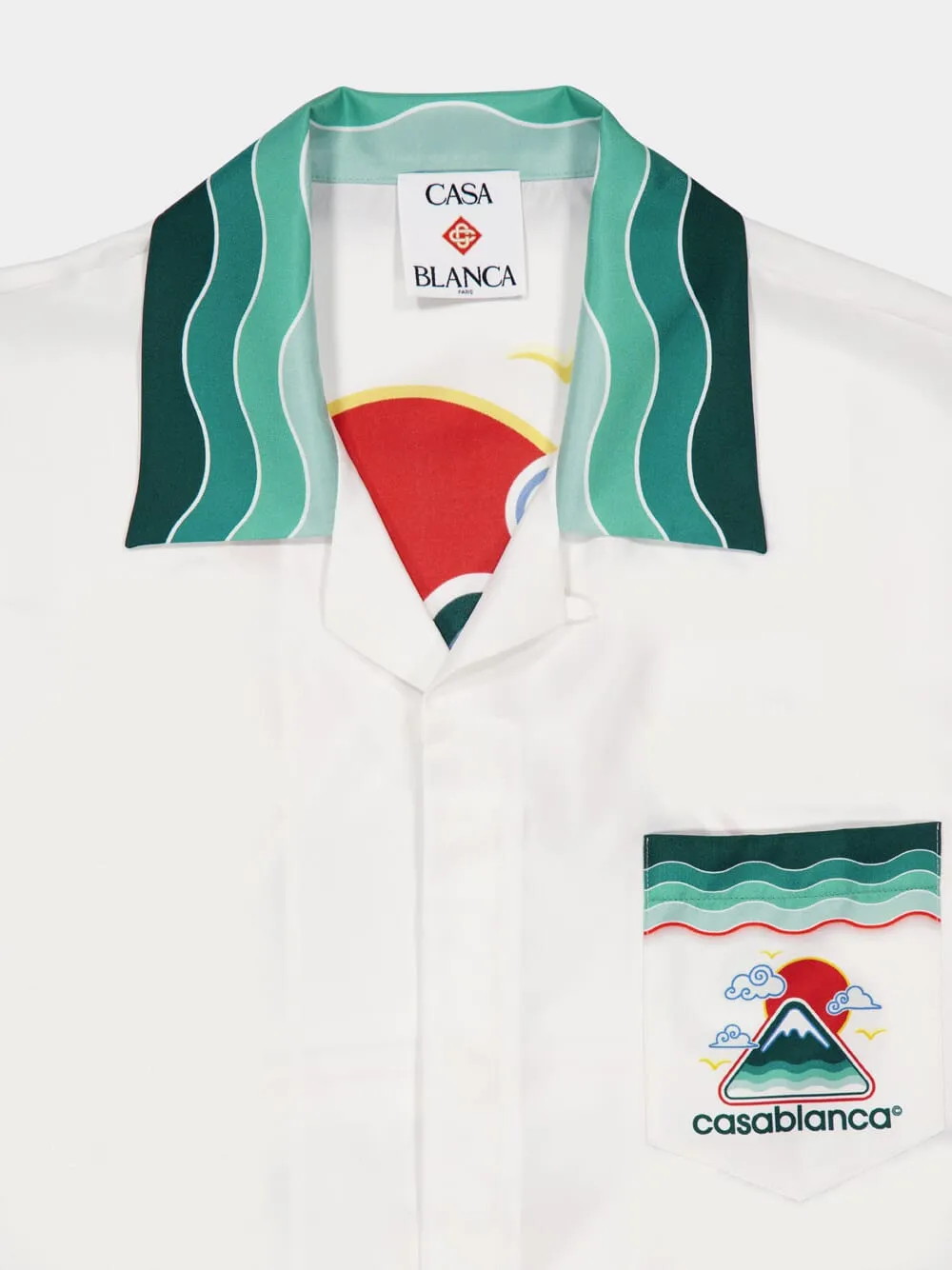 White Montagne Ondulée Short Sleeve Silk Shirt sold by Fashion Clinic product image thumbnail 3