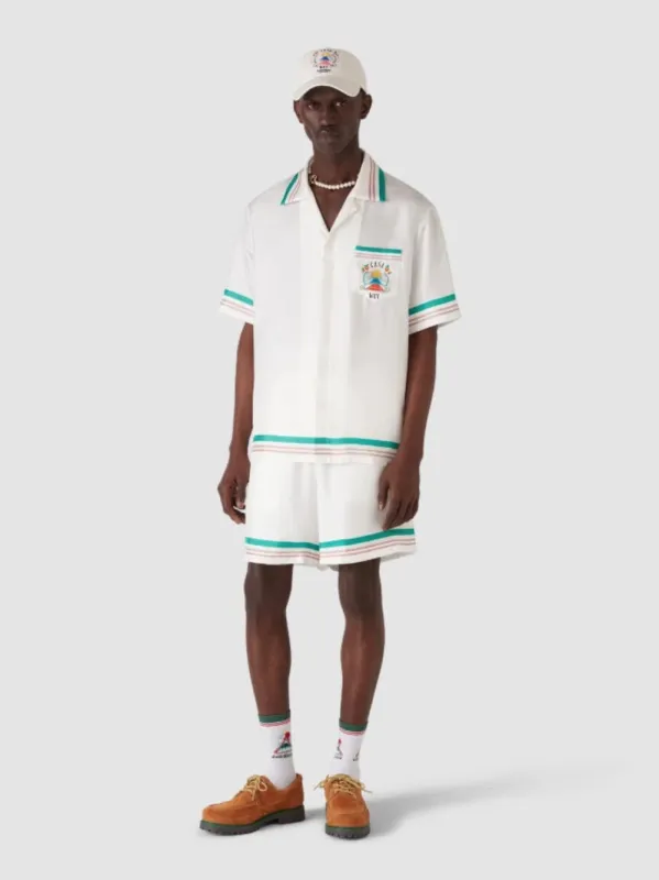 White Casa Way Short Sleeve Silk Shirt sold by Fashion Clinic