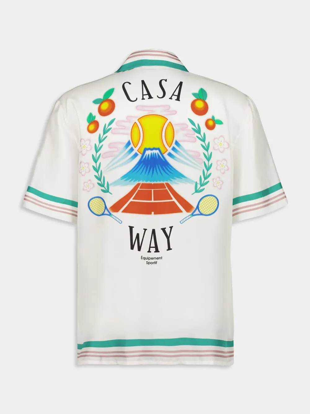 White Casa Way Short Sleeve Silk Shirt sold by Fashion Clinic product image thumbnail 4
