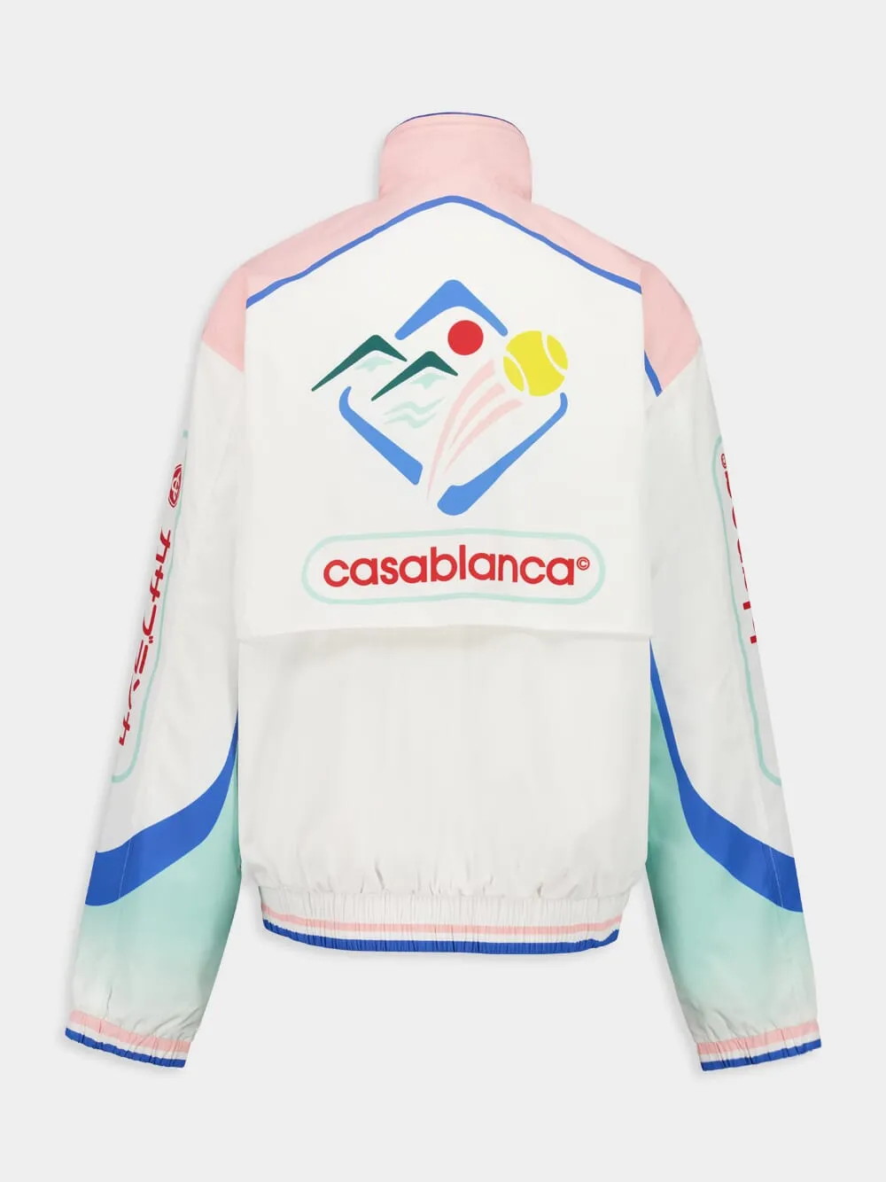 White Zipped Windbreaker Jacket in Poly Taffeta sold by Fashion Clinic product image thumbnail 2