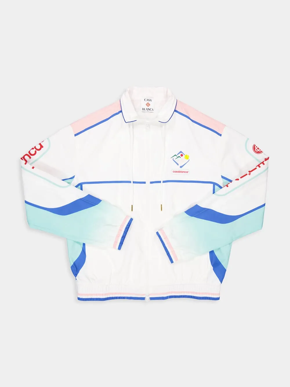 White Zipped Windbreaker Jacket in Poly Taffeta sold by Fashion Clinic product image thumbnail 4