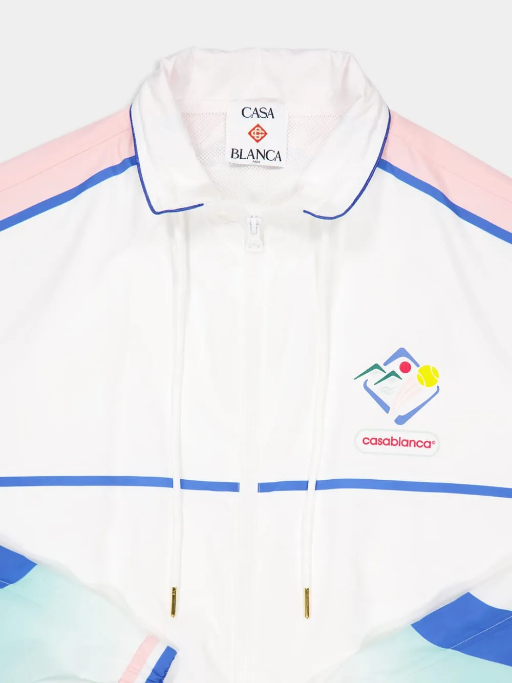 White Zipped Windbreaker Jacket in Poly Taffeta sold by Fashion Clinic product image thumbnail 3