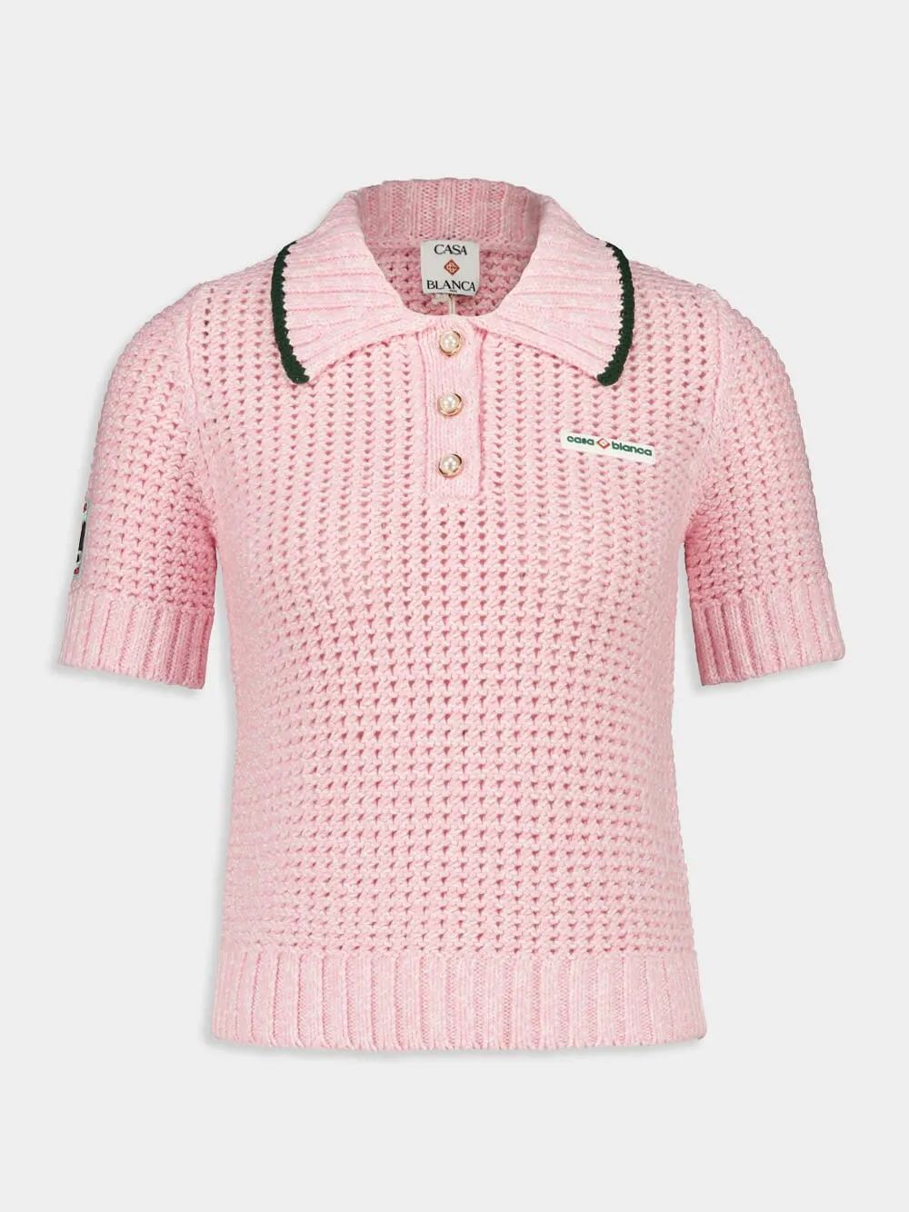 Pink Cotton Mouliné Polo Shirt sold by Fashion Clinic product image thumbnail 2
