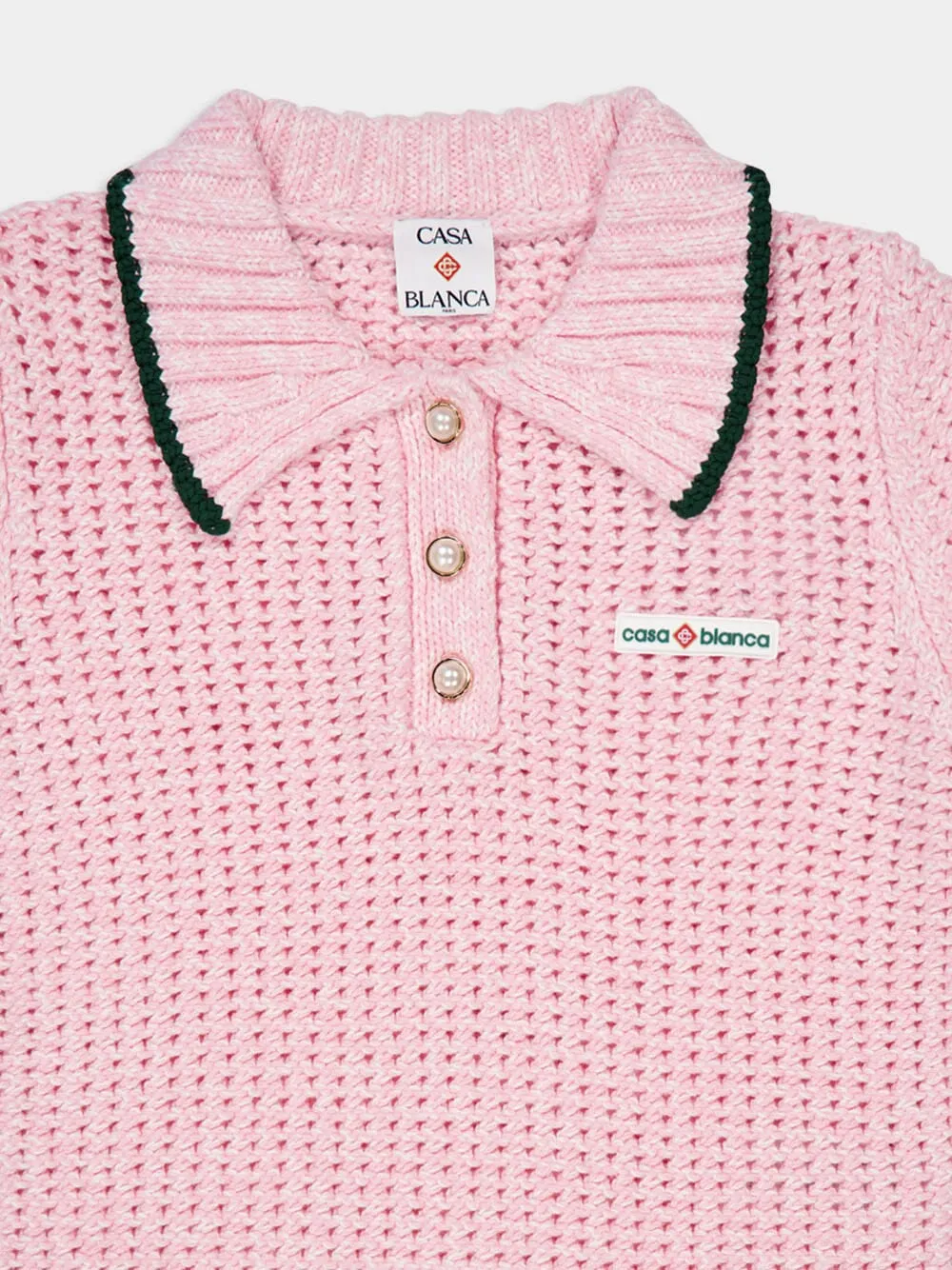 Pink Cotton Mouliné Polo Shirt sold by Fashion Clinic product image thumbnail 5