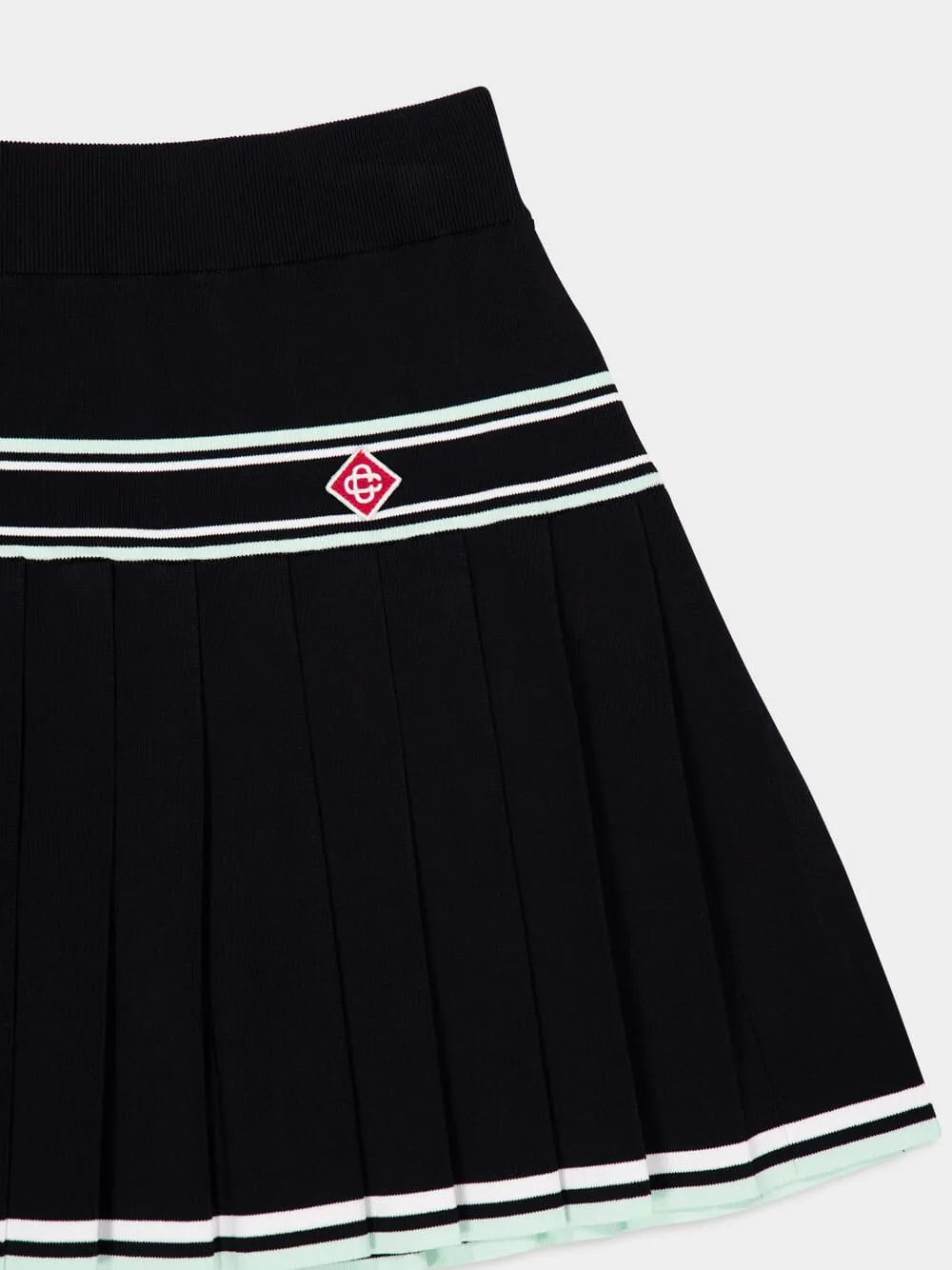 Black Viscose Pleated Mini Skirt sold by Fashion Clinic product image thumbnail 3