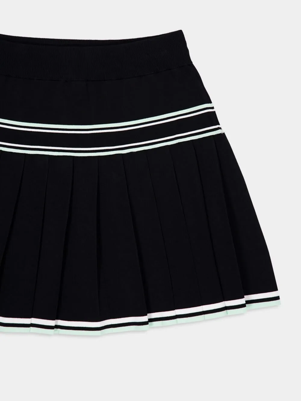 Black Viscose Pleated Mini Skirt sold by Fashion Clinic product image thumbnail 4