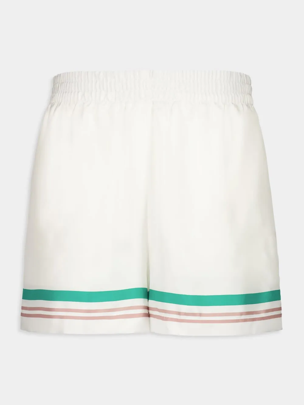 White Casa Way Silk Twill Shorts sold by Fashion Clinic
