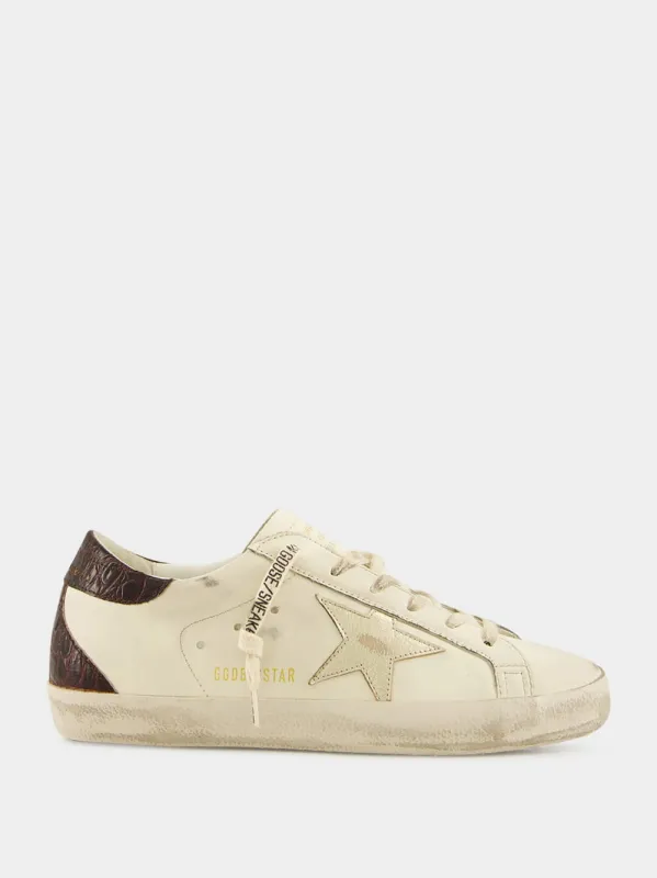 White and Burgundy Super-Star Sneakers sold by Fashion Clinic