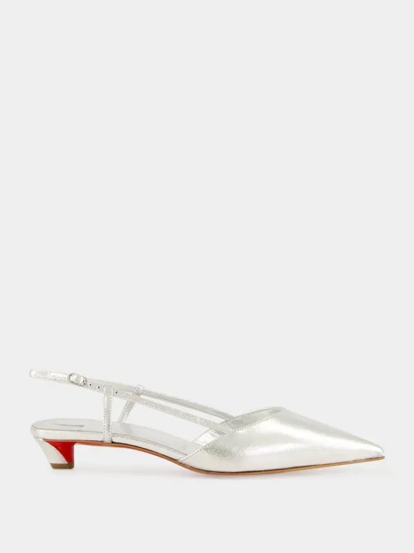 Miss Z Slingina 25 Slingback Pump in Silver sold by Fashion Clinic