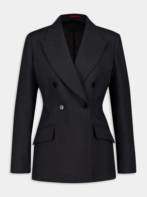 Ardesia Grey Double-Breasted Wool Jacket sold by Fashion Clinic