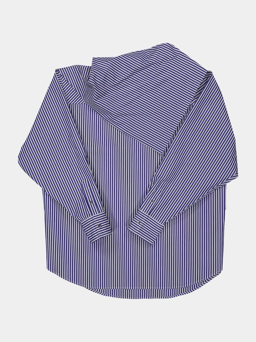 Blue Cotton Long Sleeves Striped Bandana Blouse sold by Fashion Clinic product image thumbnail 4
