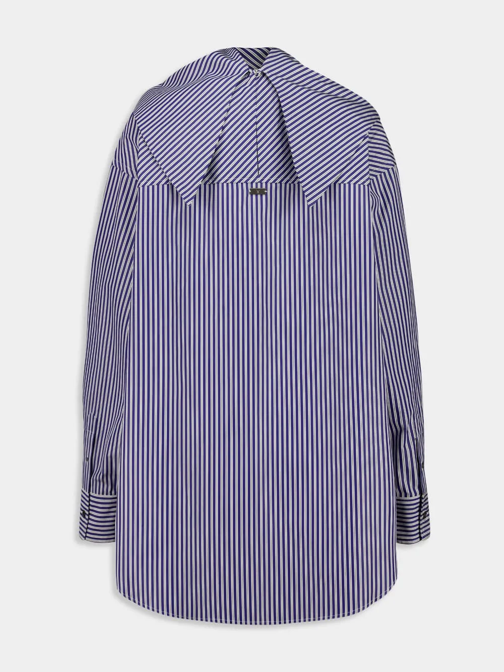 Blue Cotton Long Sleeves Striped Bandana Blouse sold by Fashion Clinic product image thumbnail 2