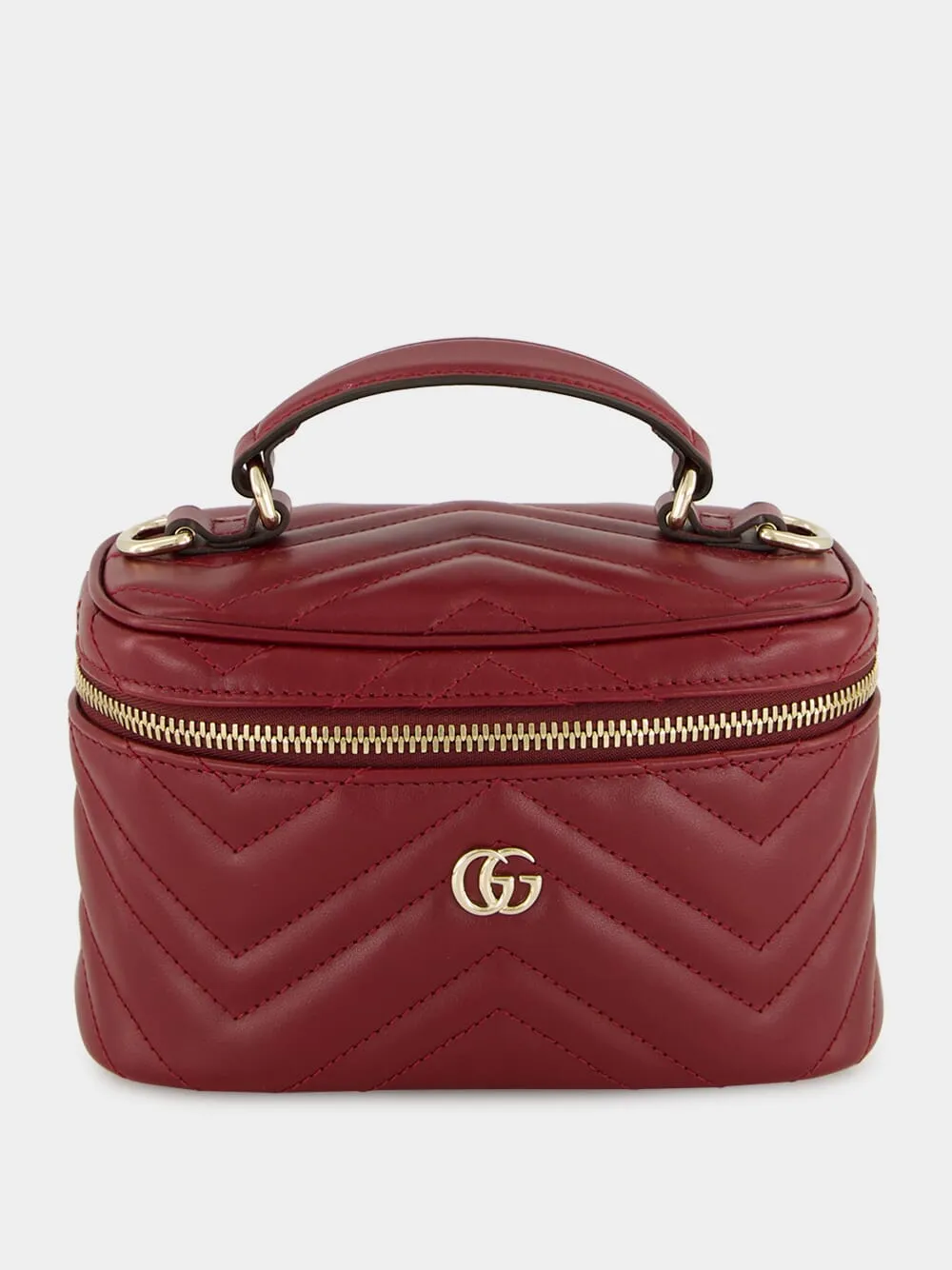 GG Marmont Mini Vanity Bag in Rosso Ancora Red sold by Fashion Clinic