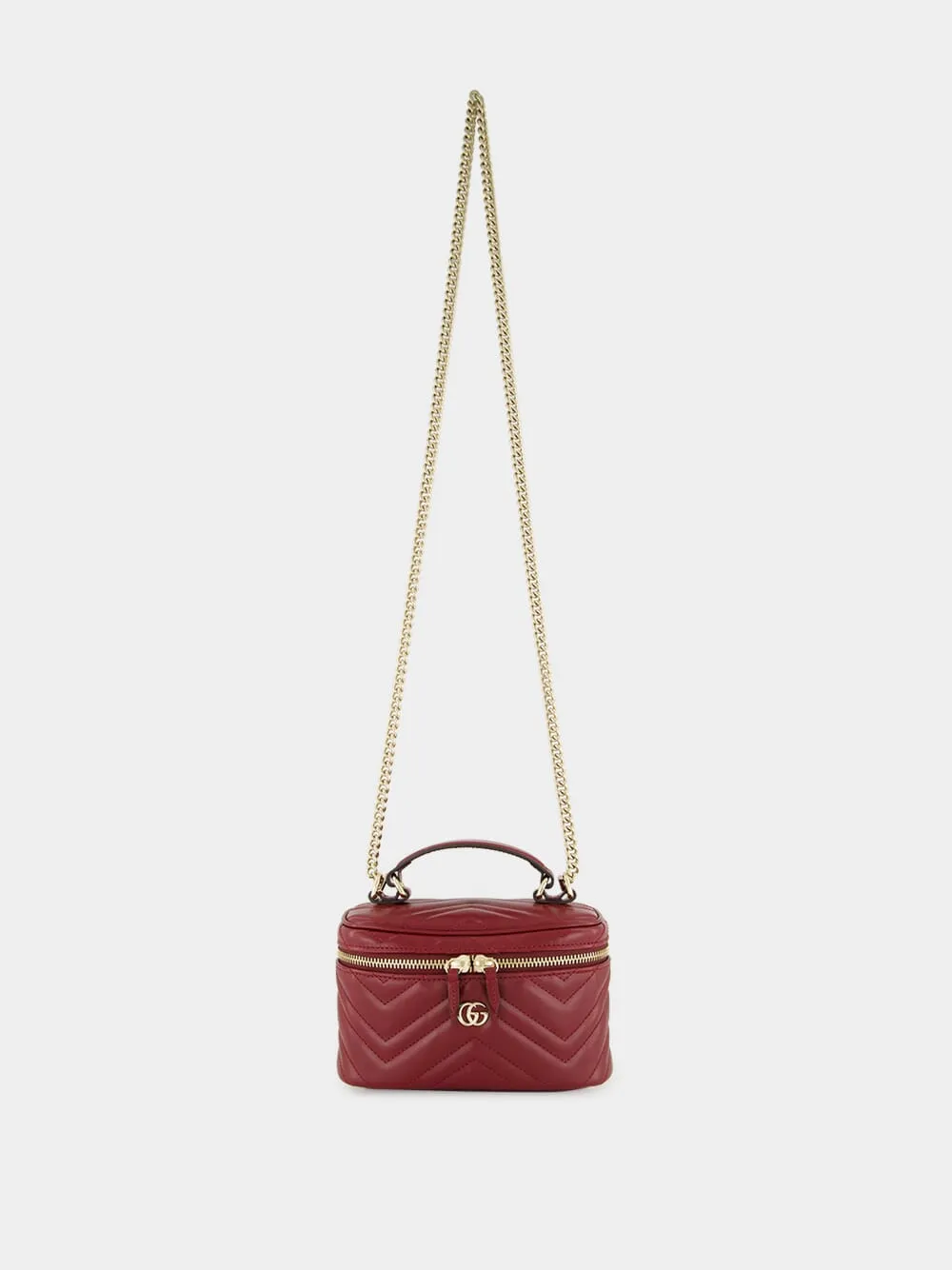 GG Marmont Mini Vanity Bag in Rosso Ancora Red sold by Fashion Clinic product image thumbnail 2