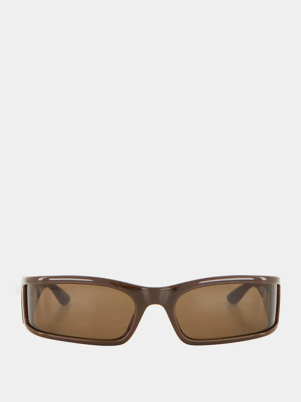 Sunset Rectangle Sunglasses in Dark Brown sold by Fashion Clinic