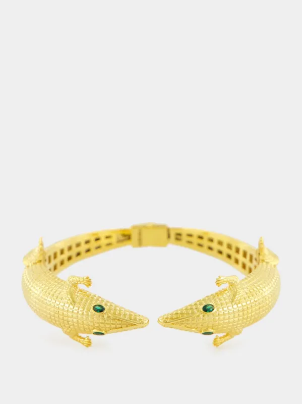 Gold Croco Bracelet sold by Fashion Clinic