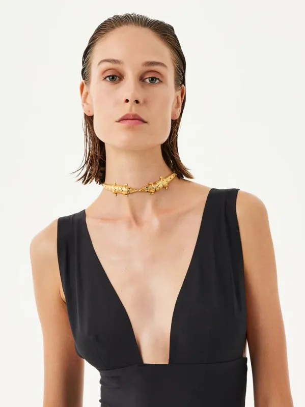 Gold Croco Choker sold by Fashion Clinic