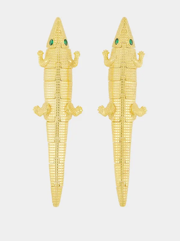 Gold Croco Earrings sold by Fashion Clinic