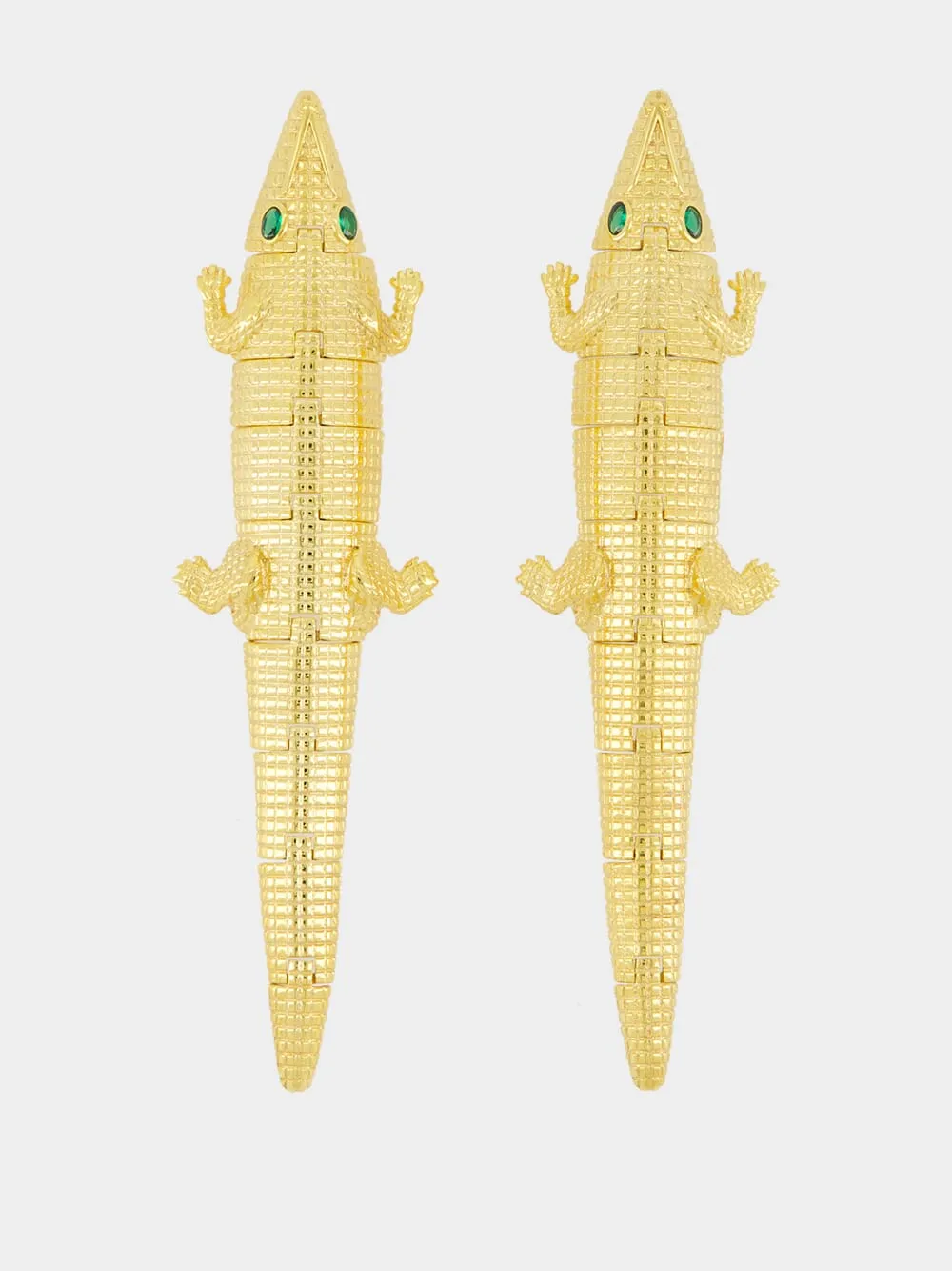 Gold Croco Earrings sold by Fashion Clinic