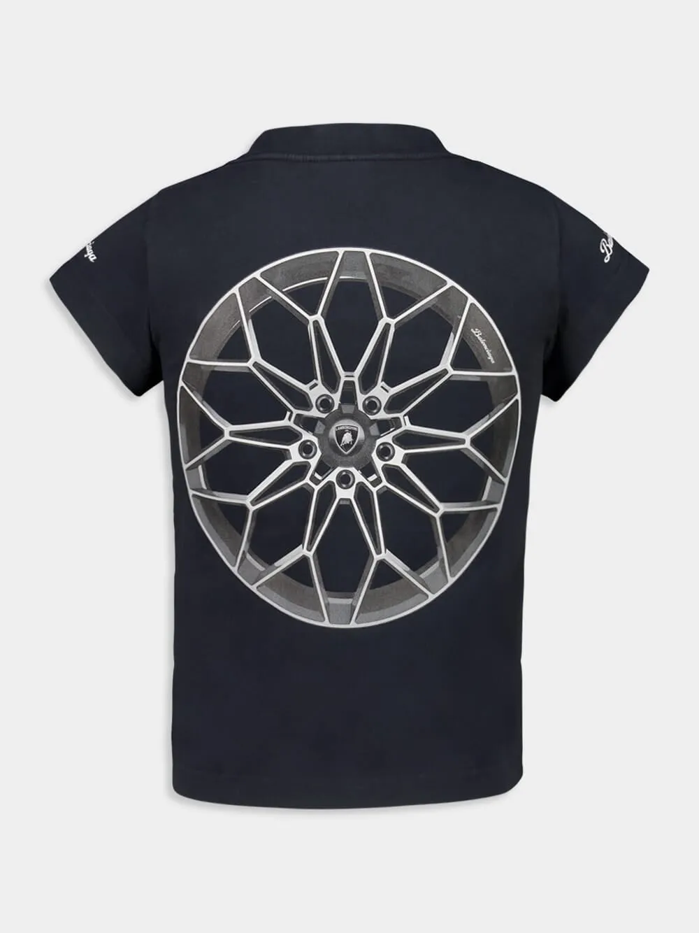 Black Faded Automobili Lamborghini Shrunk T-Shirt sold by Fashion Clinic product image thumbnail 3