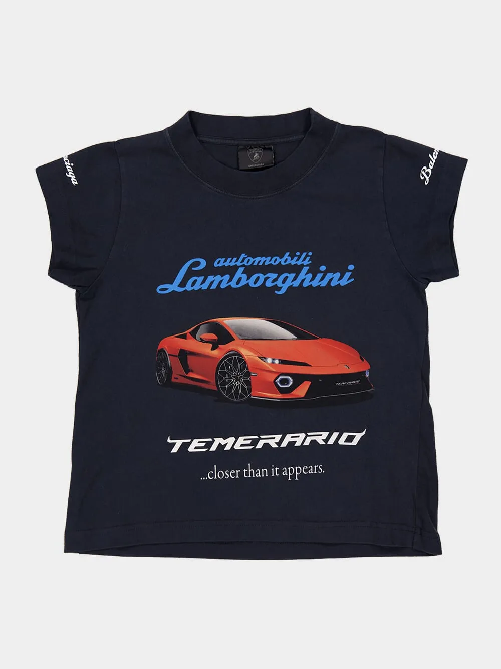 Black Faded Automobili Lamborghini Shrunk T-Shirt sold by Fashion Clinic product image thumbnail 5