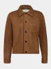 Hazelnut Brown Suede Buttoned Ami De Coeur Jacket sold by Fashion Clinic