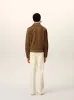 Hazelnut Brown Suede Buttoned Ami De Coeur Jacket sold by Fashion Clinic