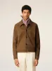 Hazelnut Brown Suede Buttoned Ami De Coeur Jacket sold by Fashion Clinic