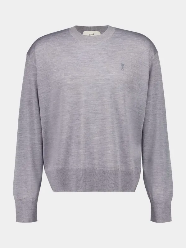 Heather Grey Ami de Coeur Crewneck Sweater sold by Fashion Clinic
