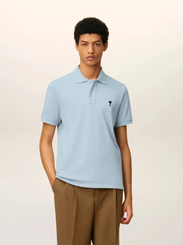 Sky Blue Cotton Ami de Coeur Polo Shirt sold by Fashion Clinic