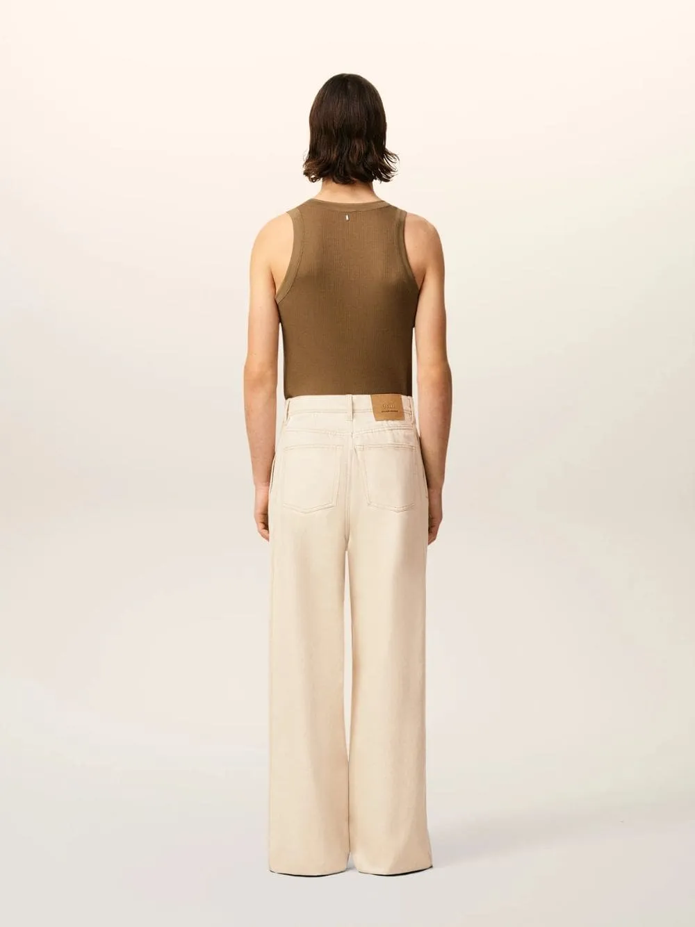 Off-White Cotton Wide Fit Jeans sold by Fashion Clinic product image thumbnail 3