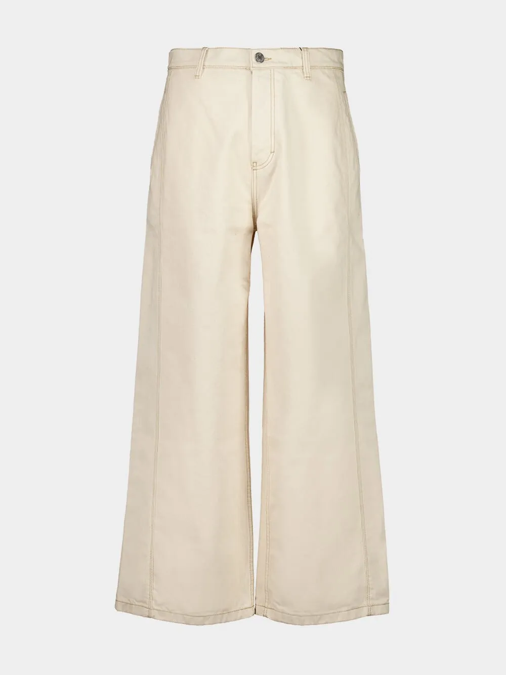 Off-White Cotton Wide Fit Jeans sold by Fashion Clinic product image thumbnail 2