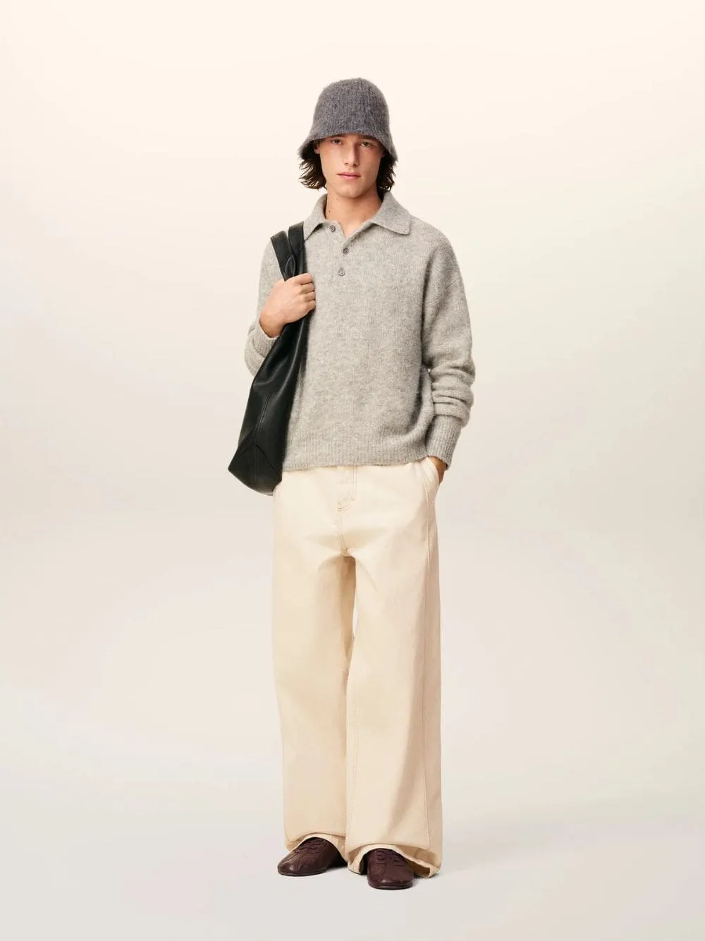 Off-White Cotton Wide Fit Jeans sold by Fashion Clinic