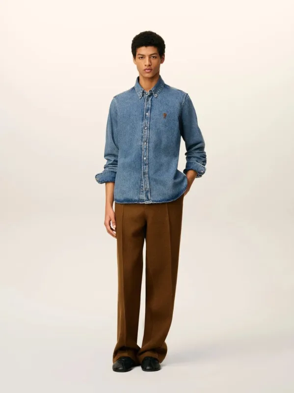 Used Blue Cotton Button-Down Ami De Coeur Shirt sold by Fashion Clinic