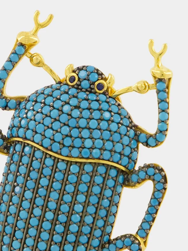 Gold-Plated Pharaoh Earrings in Turquoise Blue sold by Fashion Clinic product image thumbnail 4