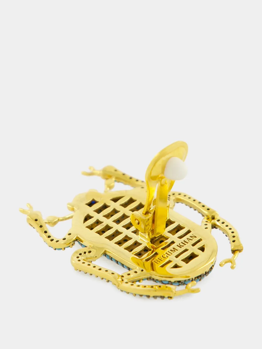 Gold-Plated Pharaoh Earrings in Turquoise Blue sold by Fashion Clinic product image thumbnail 3