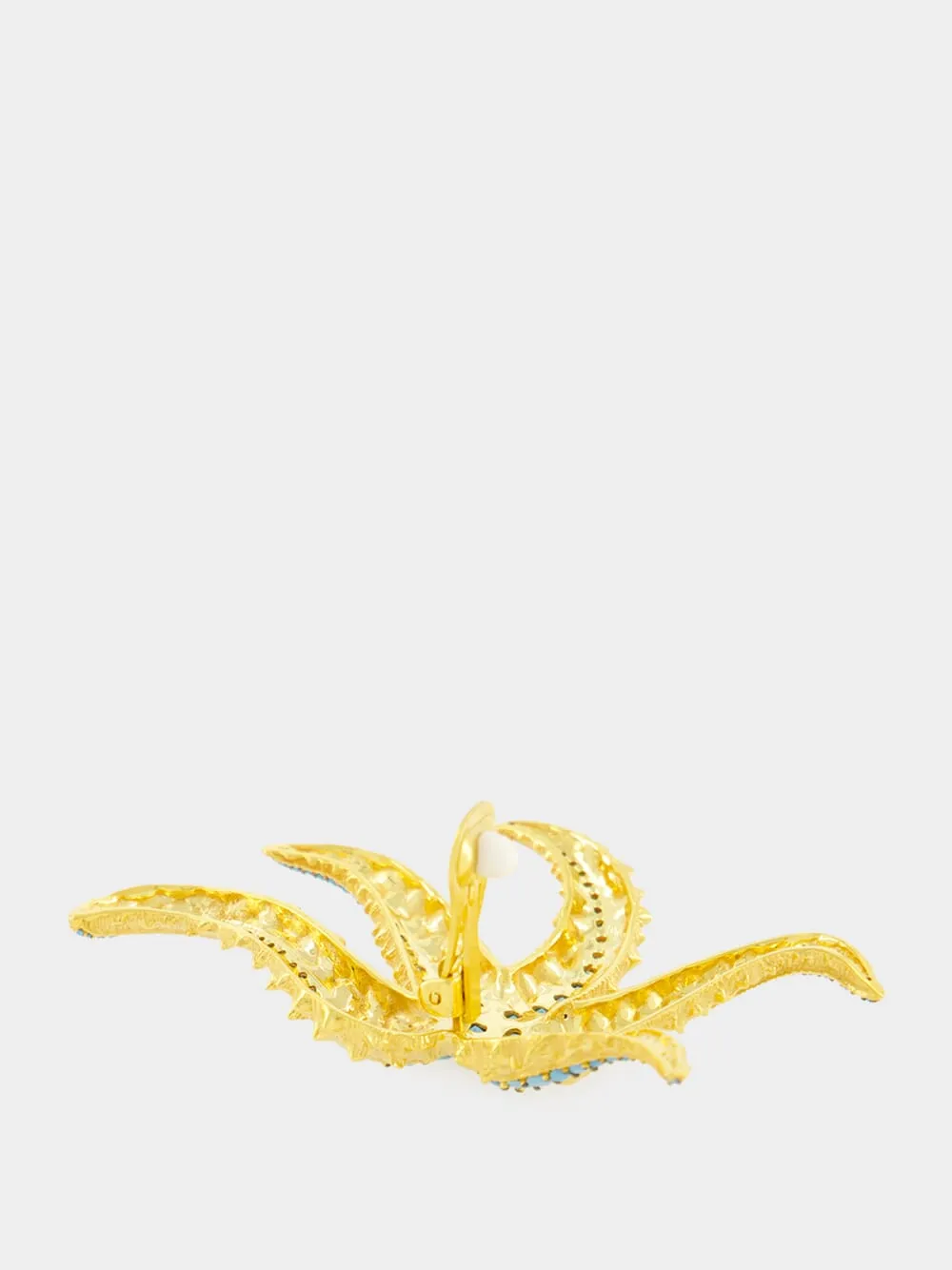 Gold-Plated Sirena Earrings in Turquoise Blue sold by Fashion Clinic product image thumbnail 4