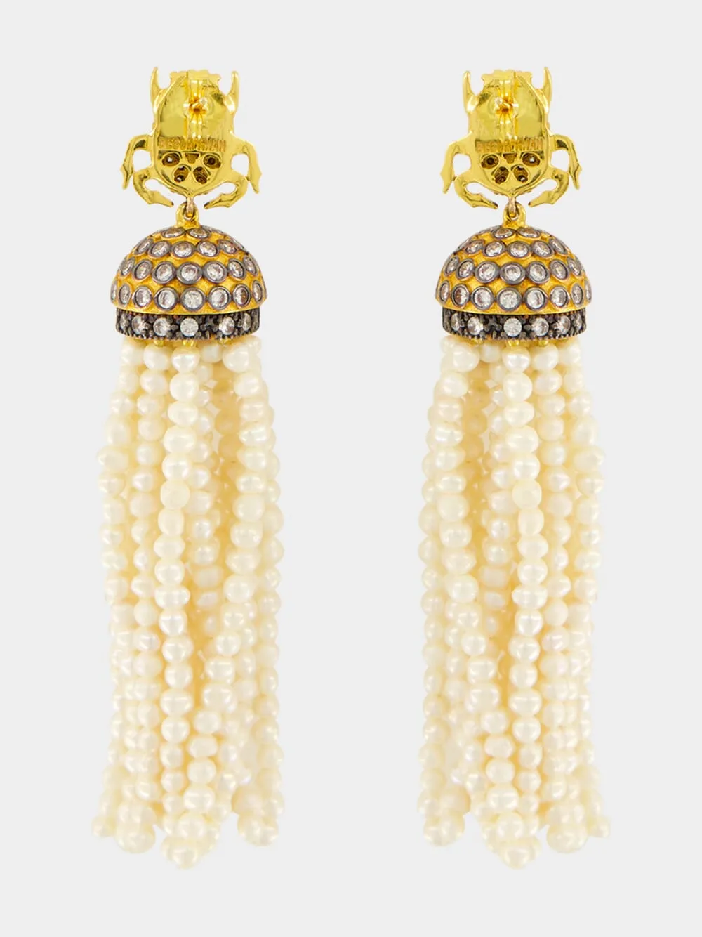 Gold-Plated Scarab Jaipur Earrings sold by Fashion Clinic product image thumbnail 2