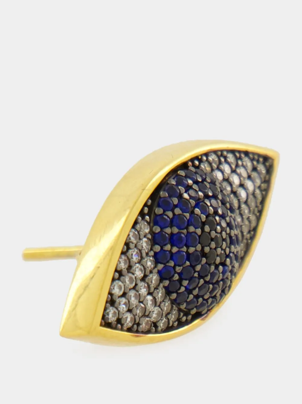 Gold-Plated Nazar Mini Earrings in Navy Blue sold by Fashion Clinic product image thumbnail 4