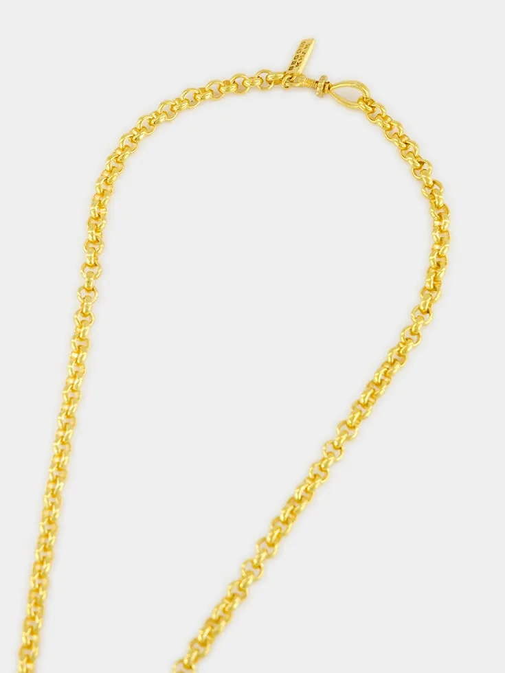 Gold-Plated Bengal Necklace in Crystal and Green sold by Fashion Clinic product image thumbnail 3