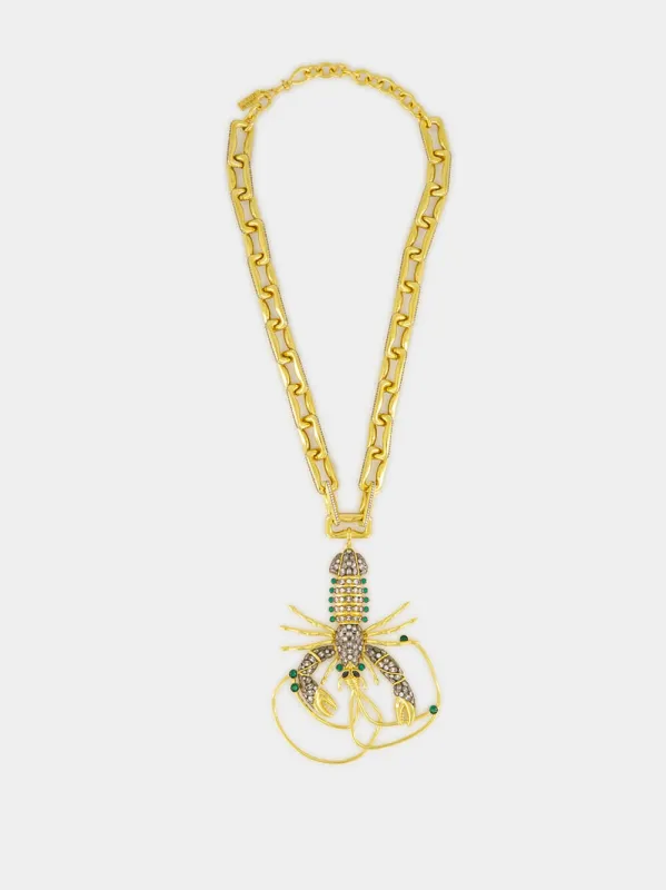 Gold-Plated Mega Lobster Necklace sold by Fashion Clinic