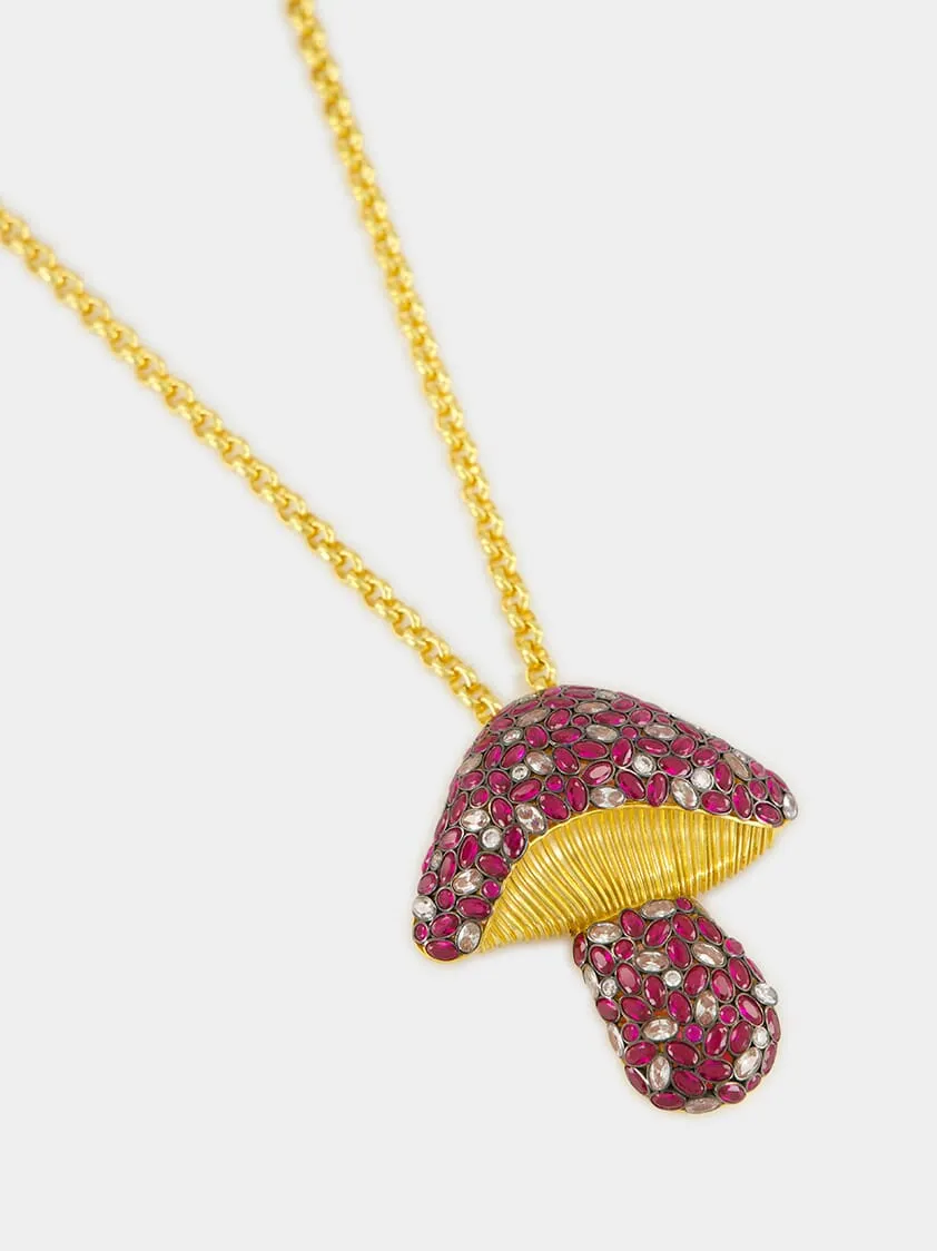 Gold-Plated Mega Magic Necklace in Burgundy sold by Fashion Clinic product image thumbnail 3