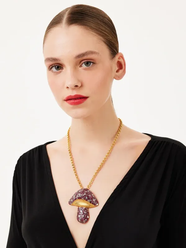 Gold-Plated Mega Magic Necklace in Burgundy sold by Fashion Clinic