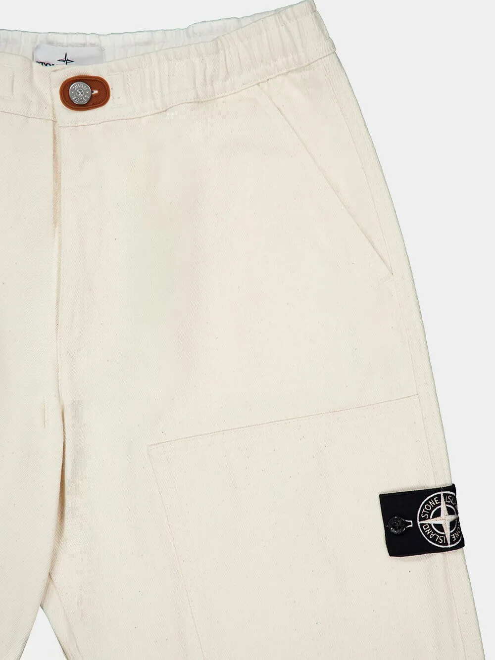 Ivory Recycled Cotton Gabardine Trousers sold by Fashion Clinic product image thumbnail 5