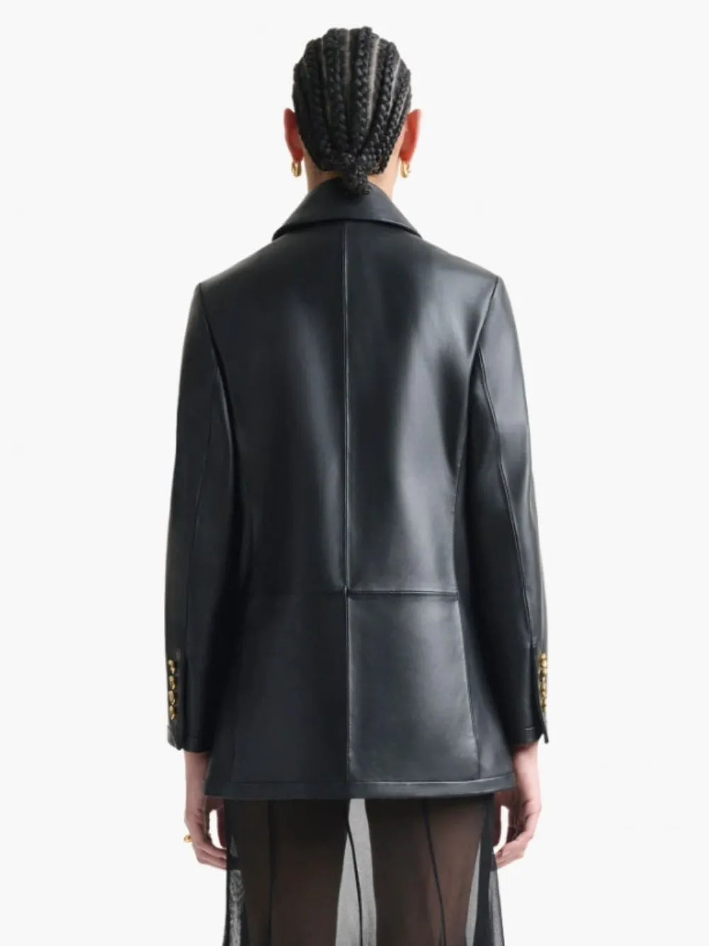 Black Lambskin Leni Coat sold by Fashion Clinic product image thumbnail 3