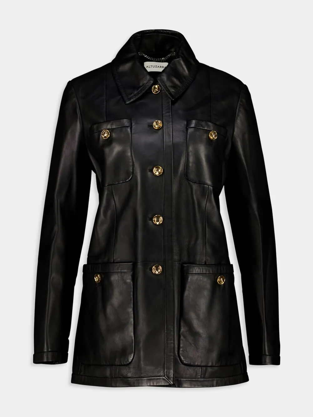 Black Lambskin Leni Coat sold by Fashion Clinic product image thumbnail 2